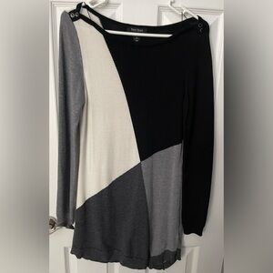 Colorblock Sweater - Black, Gray, and Cream